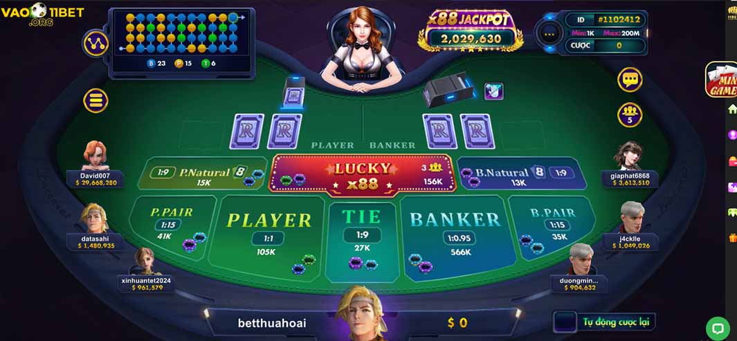 Baccarat là trò chơi được ưa chuộng nhất nhờ tỷ lệ thắng cao