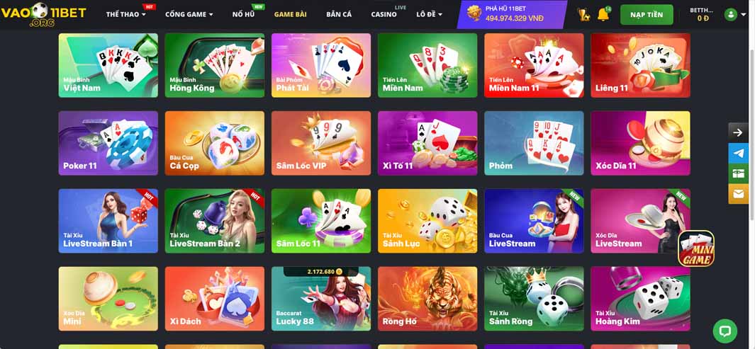 Nhà cái Vao11bet.org – Top đầu lĩnh vực casino trực tuyến 2024